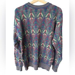 Vintage Lobo by Pendleton 100% Cotton Mens Geometric Knit Sweater Size Medium